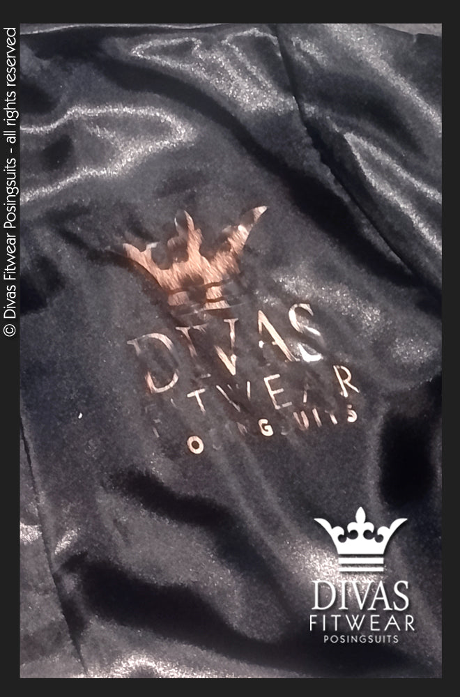 Satin Personalised Backstage Robe - Black/Leopard