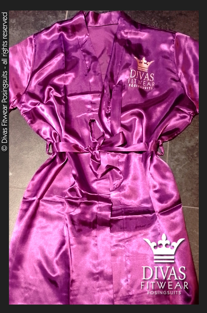 Satin Personalised Backstage Robe - Purple/Rose Gold