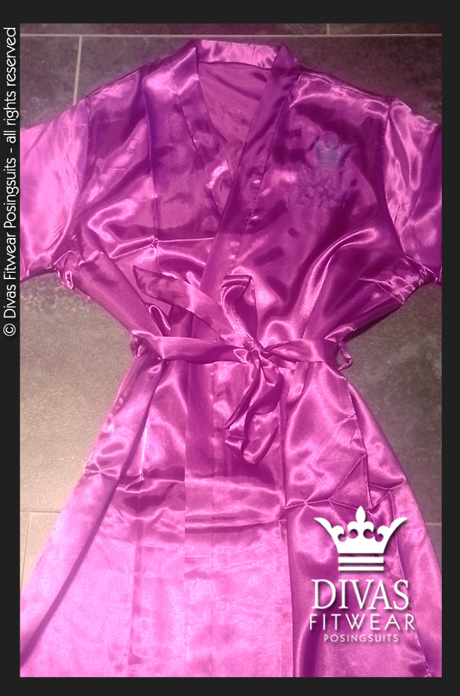 Satin Personalised Backstage Robe - Purple/Purple