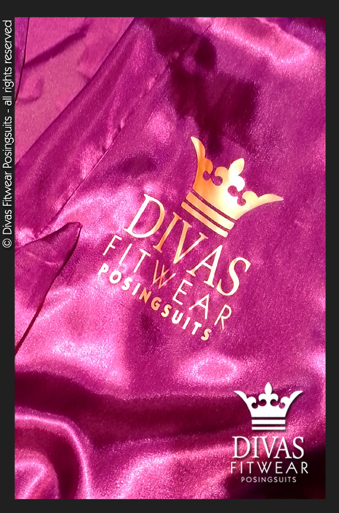 Satin Personalised Backstage Robe - Purple/Rose Gold