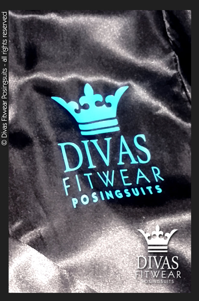 Satin Personalised Backstage Robe - Black/Royal Blue -