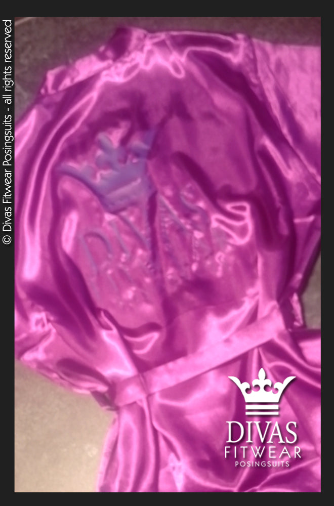 Satin Personalised Backstage Robe - Purple/Purple