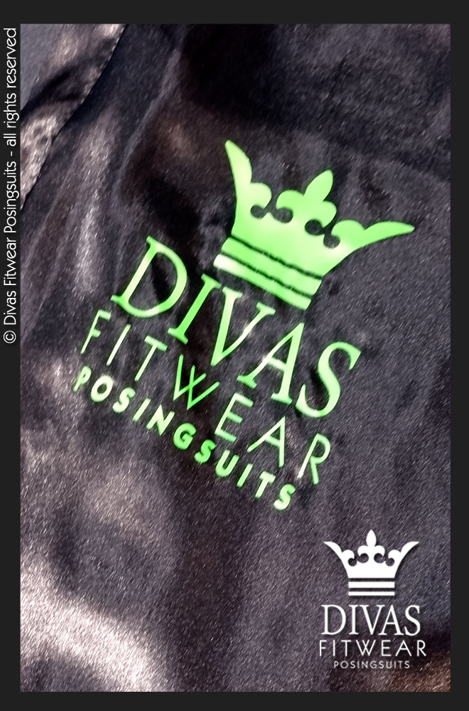 Satin Personalised Backstage Robe - Black/Green