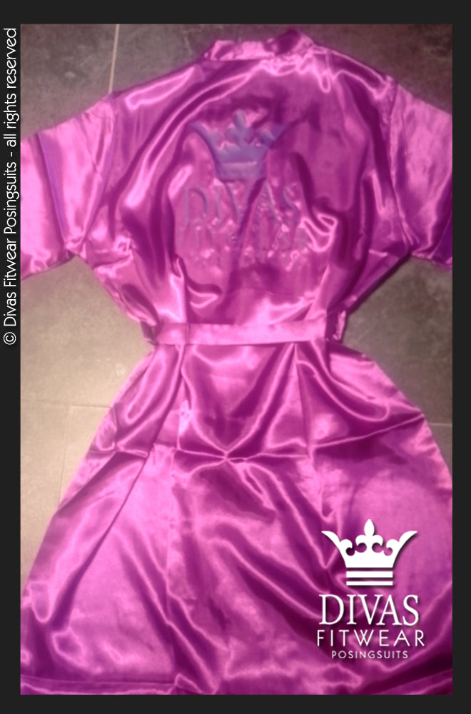 Satin Personalised Backstage Robe - Purple/Purple