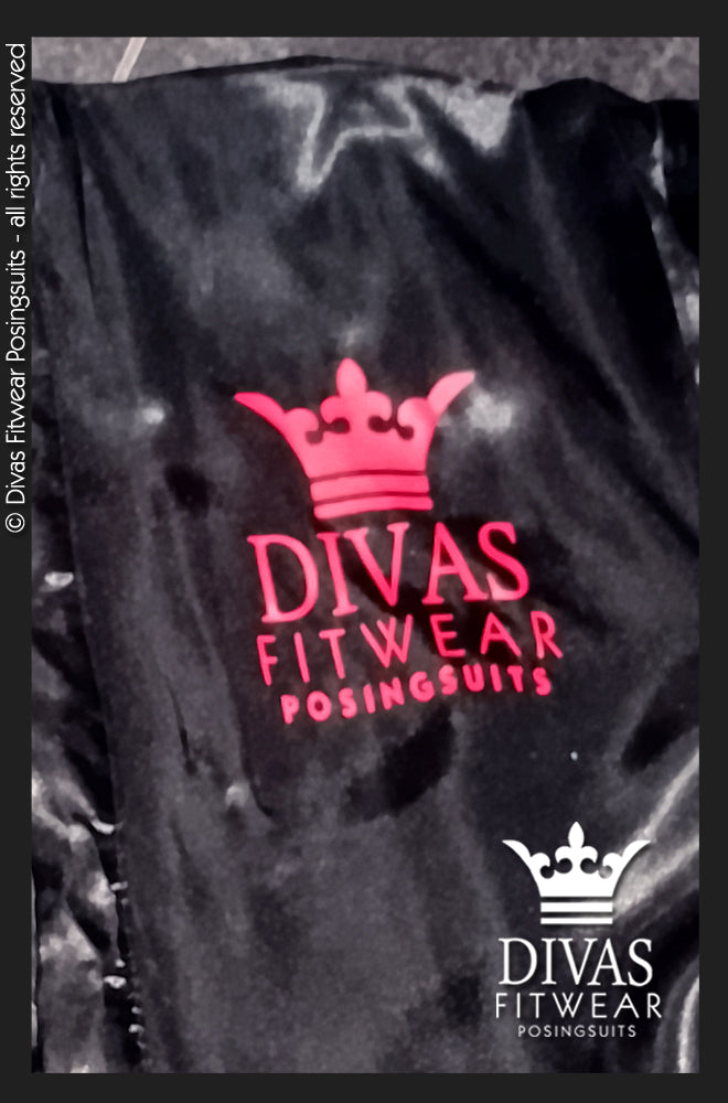 Satin Personalised Backstage Robe - Black/Red