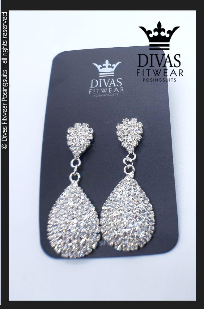 Divas Fitwear Rhinestone Medium Drop Earrings ' Josie´