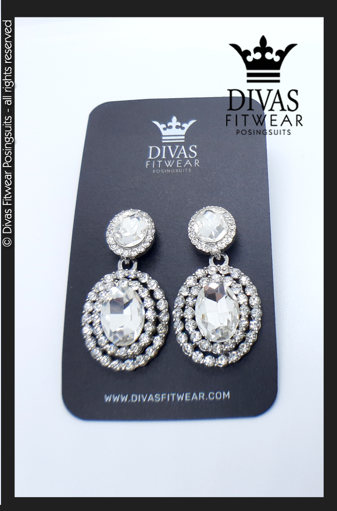 Divas Fitwear Rhinestone Medium Drop Earrings ' Star Struck'