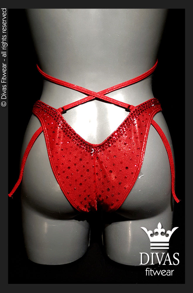 RENTAL Cross Back Figure Suit 'Red'