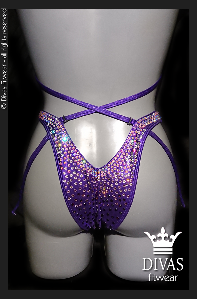 RENTAL Cross Back Figure Suit 'Ombre Purple'