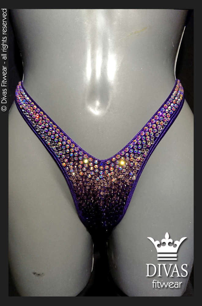 RENTAL Cross Back Figure Suit 'Ombre Purple'