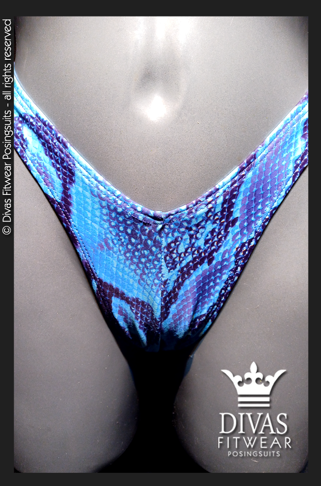 PRACTICE Cross Back Figure Suit 'Turquoise Snakeskin'
