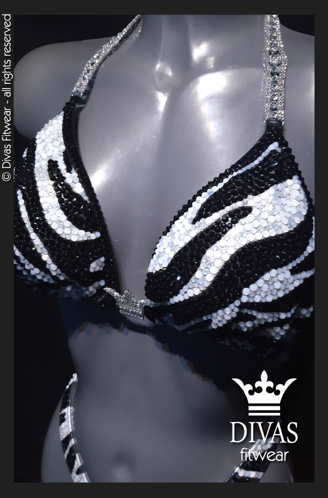 RENTAL Cross Back Figure Suit 'Zebra'