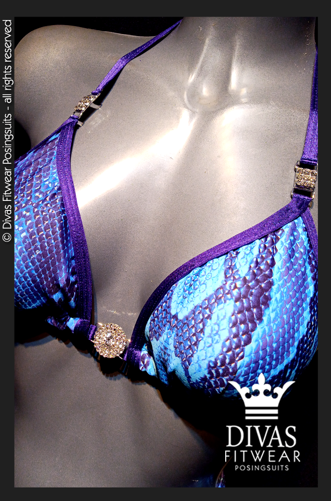PRACTICE Cross Back Figure Suit 'Turquoise Snakeskin'
