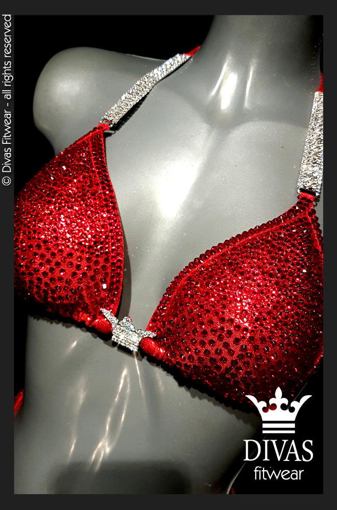 RENTAL Cross Back Figure Suit 'Red'