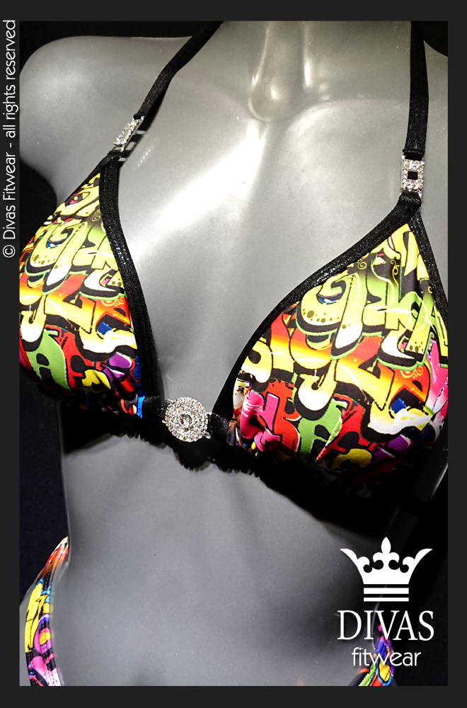 PRACTICE Cross Back Figure Suit 'Grafitti'
