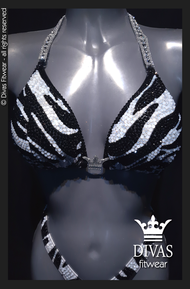 RENTAL Cross Back Figure Suit 'Zebra'