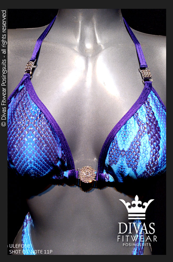 PRACTICE Cross Back Figure Suit 'Turquoise Snakeskin'