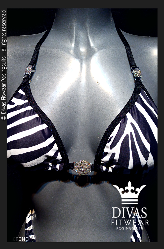 PRACTICE Cross Back Figure Suit 'Zebra'