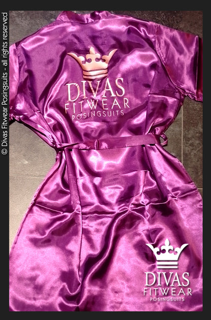 Satin Personalised Backstage Robe - Purple/Rose Gold