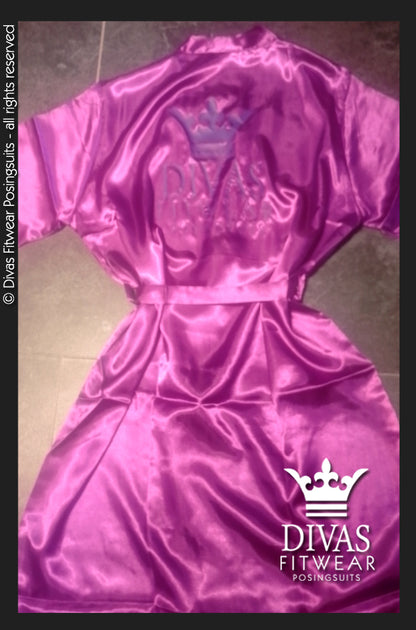 Satin Personalised Backstage Robe - Purple/Purple