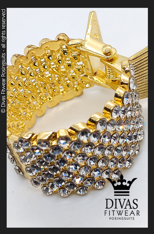Claw Hair Clips - Gold with Clear Crystal