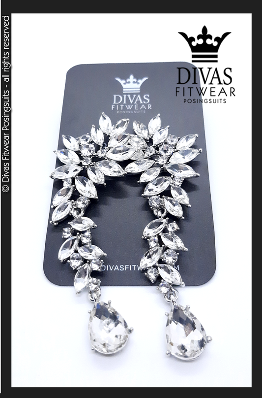 Divas Fitwear Rhinestone Long Drop Earrings ' Usha' 