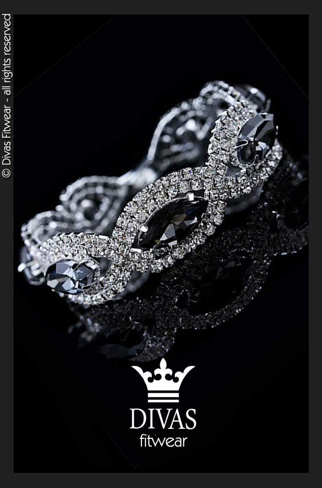 Divas Fitwear Czech Rhinestone Bracelet  - ' Gris' 
