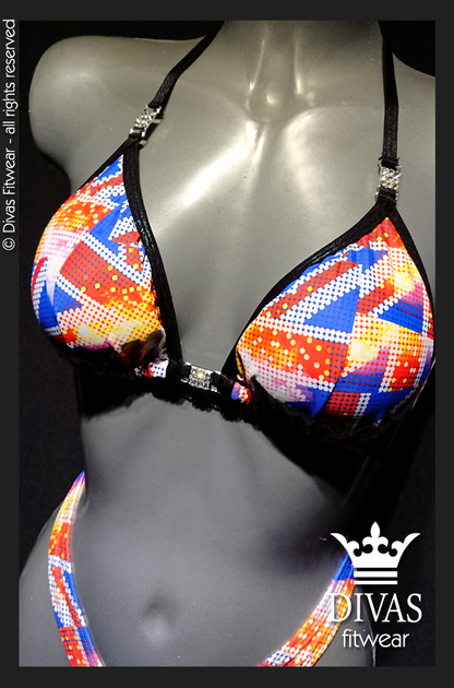 PRACTICE Cross Back Figure Suit  'UK Glitterball'